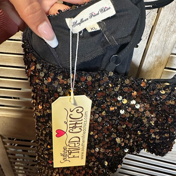 NWT Southern Fried Chics Sequin Dress - Picture 5 of 6